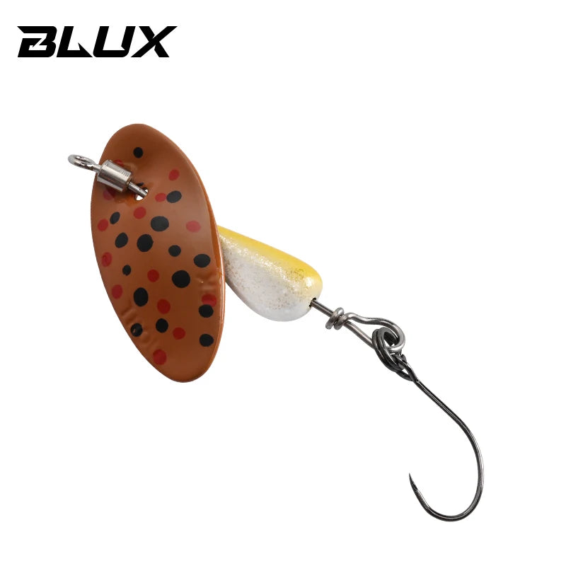 BLUX AR-S Rotating Spinner Metal Lure 2.1g/3.5g Single Hook Artificial Bait Copper Blade Spoon Stream Area Trout Fishing Lure