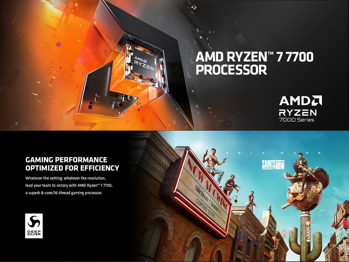 AMD Ryzen 7 7700 R7 7700 CPU 8-Core 16-Thread 5.3GHz Unlocked Desktop Processor Socket AM5 Gaming CPU Without Package