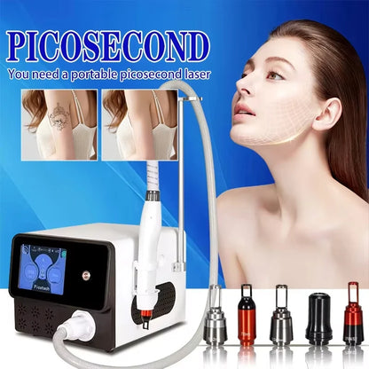 ‌Professional QSwitch NDYag Laser Machine Picosecond Tattoo Pigment Removal Carbon Peeling Facial Cleaning Painless Treatment‌
