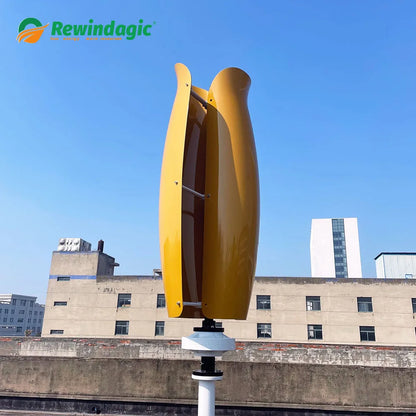 Vertikal Vindturbin 10kW/30kW 12V–220V – Magnetlevitation Kärnlös 2 Blad Nätansluten/Off-Grid Hushåll Båt Gata, 6 Färger