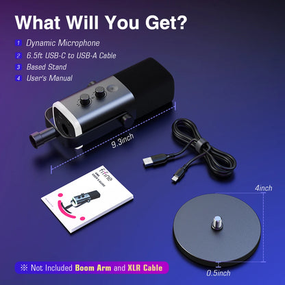 FIFINE AM8 USB/XLR-streamingmikrofon – dynamisk, RGB och hörlursutgång