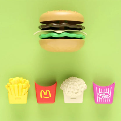 Låtsasmat för barn – hamburger- och pommes-set i 9 delar