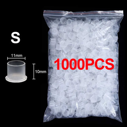 1000/500/100pcs Plastic Tattoo Ink Cups Caps with Base Clear Self Standing Ink Caps Tattoo Pigment Cups for Tattoo Ink Supply