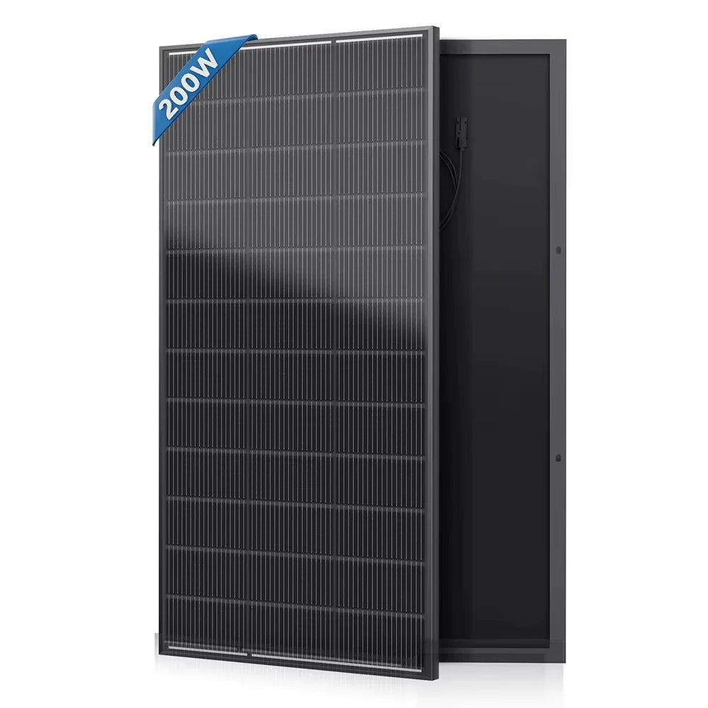 RVPOZWER Rigid Solar Panels 18BB N-Type Mono Cells 24.2% High Efficiency PV Power for Home RV Charge Farm Outdoor Off-Grid Travel Camping High Output 200W/400W/800W
