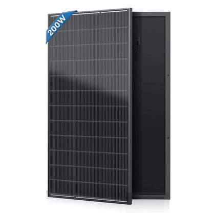 RVPOZWER Rigid Solar Panels 18BB N-Type Mono Cells 24.2% High Efficiency PV Power for Home RV Charge Farm Outdoor Off-Grid Travel Camping High Output 200W/400W/800W