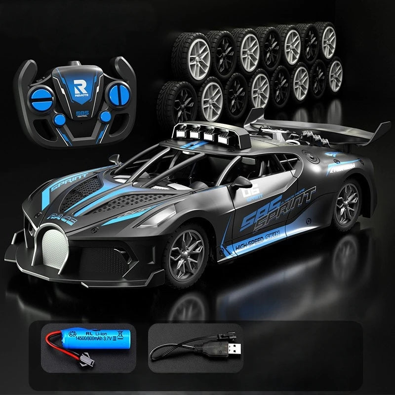 Radiostyrd driftbil med uppladdningsbart 3,7 V-batteri, 21/28 cm