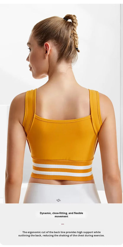 Zipper Front Closure Sports Bra Fitness Crop Tops with Built in Bra Gym Yoga Workout Padded Tank Top Athletic Vest Plus Size