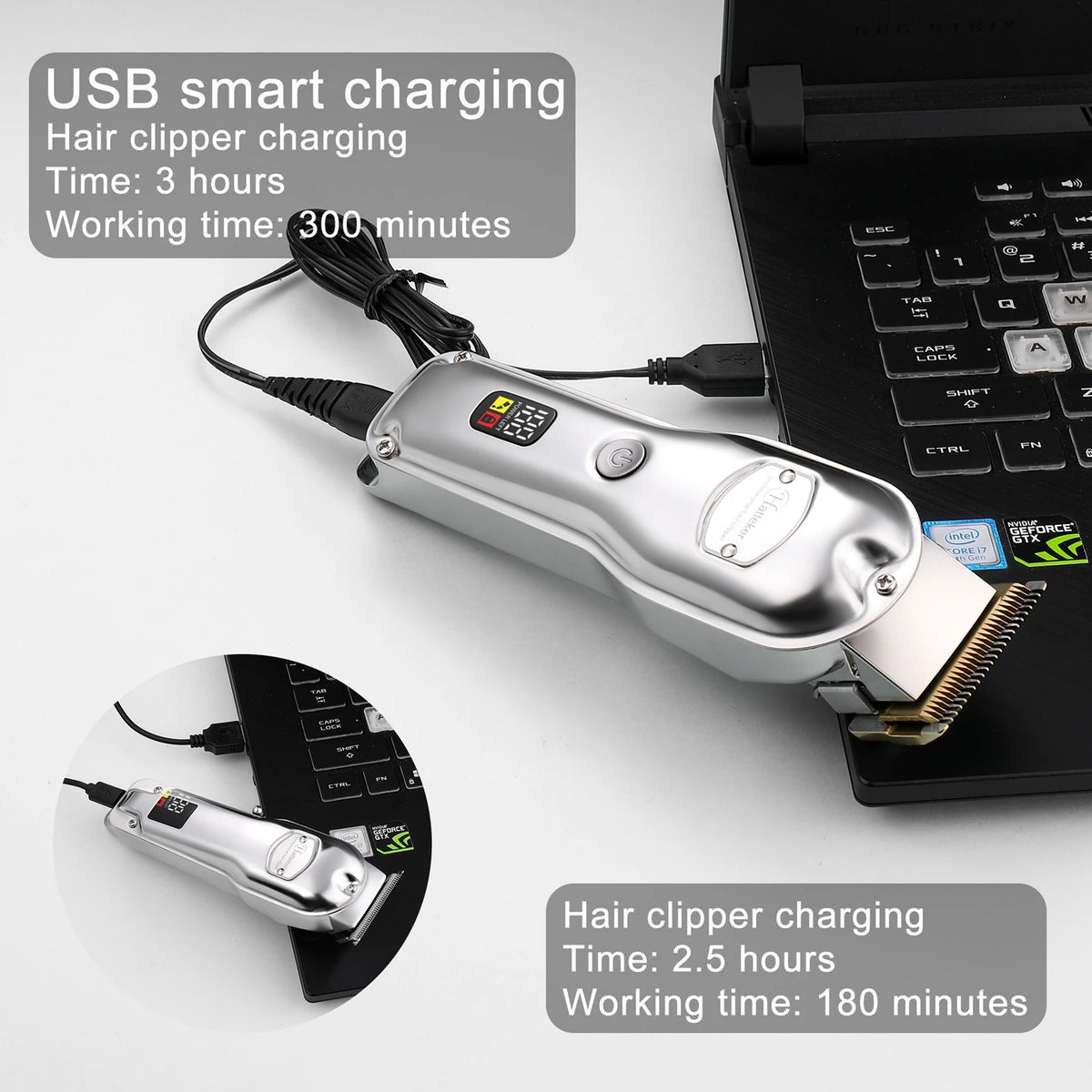 Multitrimmer för hår och skägg med USB-C-laddning
