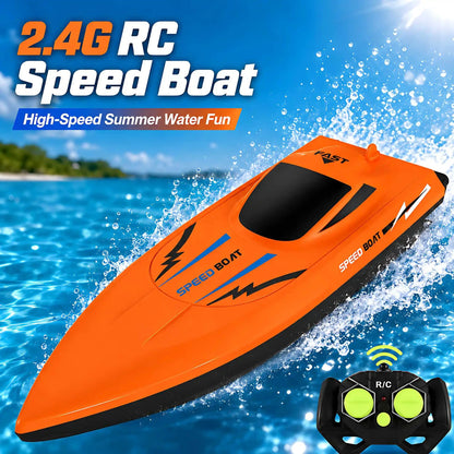 2.4G Remote Control Speed Boat for Kids – Fast Electric RC Boat Toy with Dual Motor, Waterproof Model for Pool & Outdoor Play