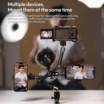 Ulanzi TA10 43cm Magic Articulating Arm with 1/4" 3/8" Screw Hole Mount NATO 3 Section for DSLR Monitor Light Camera Accessories