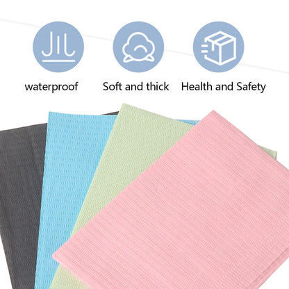 Disposable Dental Bibs 3 Ply Waterproof Tattoo Clean Pad Patient Napkins Table Covers for Piercing Nail Art Tattoo Accessories