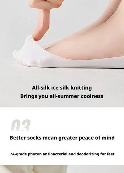 Dam Osynliga Strumpor 5-pack – Issilke Tunn Halkfri Silikon No-Show Sommar, EU 35–39