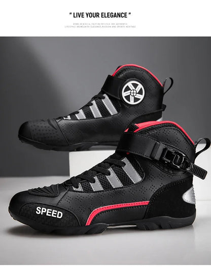 2026 New Leather Motos Breathable Anti Slip Wear-resistant Riders Boots Motorcycle Boots Men Motorbike Racing Ankle Length Shoes