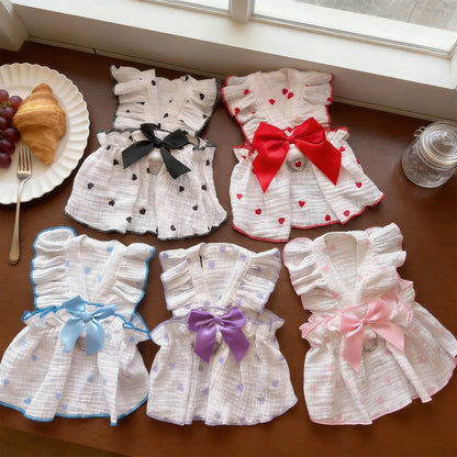 Cat Summer Dress Anti Shedding Thin Pet Clothes Leash D Ring Breathable Kitten Small Dog Puppy Cute Ragdoll Style Princess Skirt