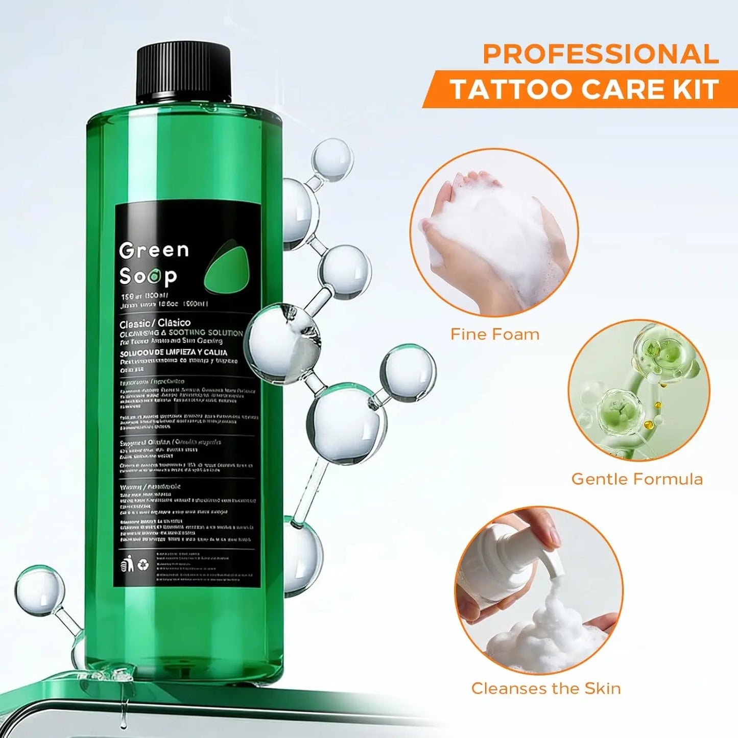 30ml 250ml 500ml Tattoo Green Soap/ Tattoos  Cleaning Supplies