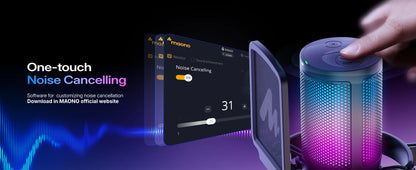 MAONO DGM20S Gaming USB Microphone Condenser Mic with RGB Light Noise Cancellation Boom Arm for Streaming Podcast YouTube Tiktok