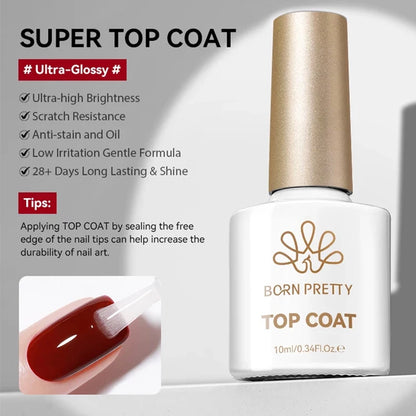 BORN PRETTY 1/2/4Pcs Base Gel Top Coat Clear Gel Nail Polish Kit Soak Off UV LED Functional Varnish Semi Permanent DIY Manicure