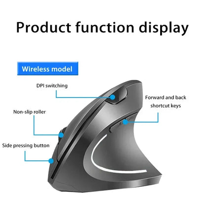 Lenovo Trådlös Vertikal Mus Uppladdningsbar Ergonomisk Bluetooth 2.4G Tyst Datormus