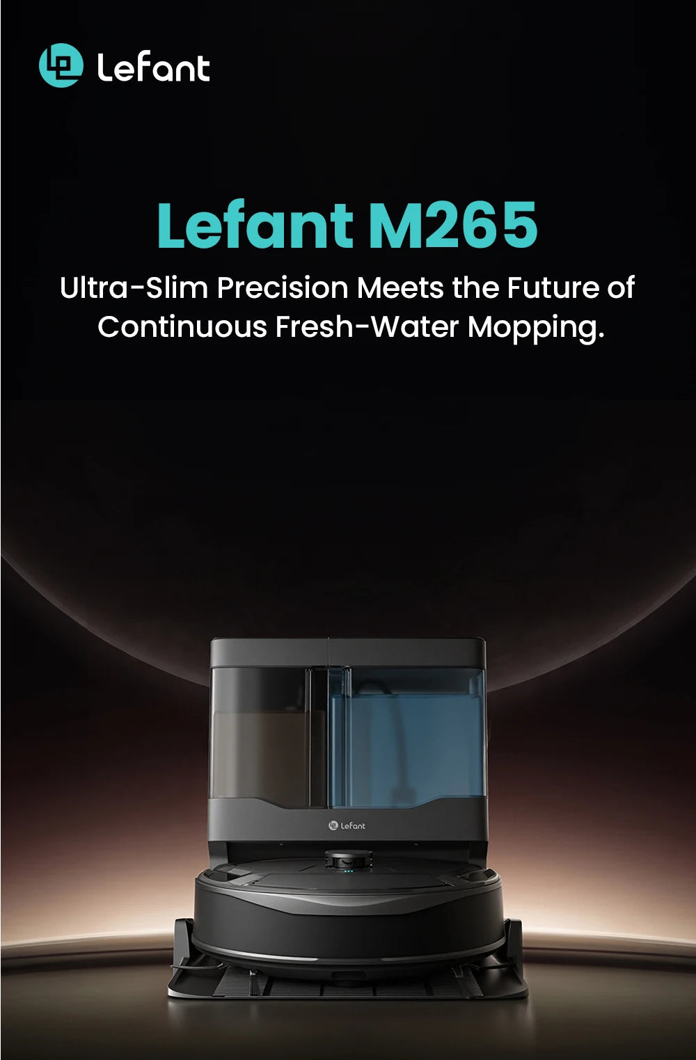 Lefant M265 Robot Vacuum Cleaner with Mapping, 20000Pa, Self-Cleaning Roller, Clean Water Wash, Laser dToF, Avoid PSD, Anti-Tangle, Compact, WiFi 2.4G/5G/Alexa/APP