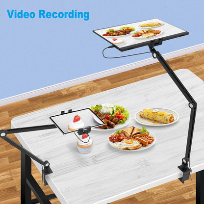 2025 Tablet Stand Holder for Ipad,Portable Monitor Stand Desk Mount for 15.6'' 16'' Screen,Aluminum Long Arm with Rotating