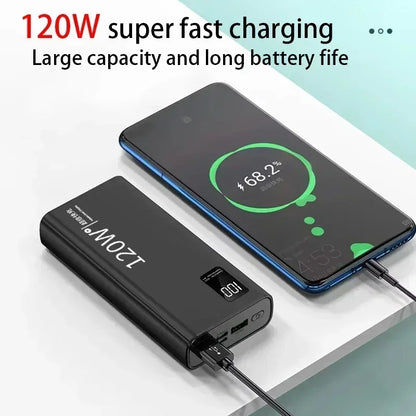 VIVO 500000mAh Power Bank 120W Super Fast Charging Portable LED Digital Display External Power Bank for iPhone Samsung 2026New