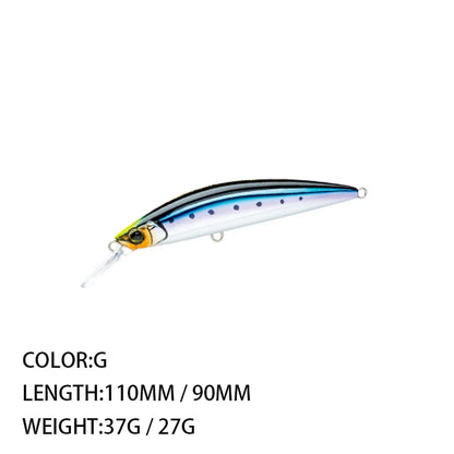 Freshwater Bait Mino 90MM110MM Ultra-long Cast Utra-long Bait Sinking Weight 27g37g Perch Bait Trolling Bait Fishing Tackle