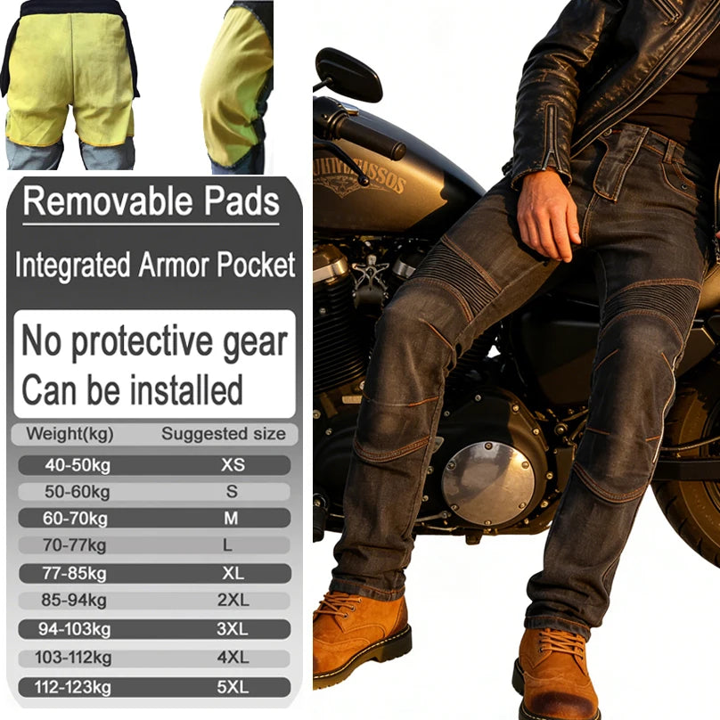 Herrbyxor för Motorcykel i Polyester och Bomull