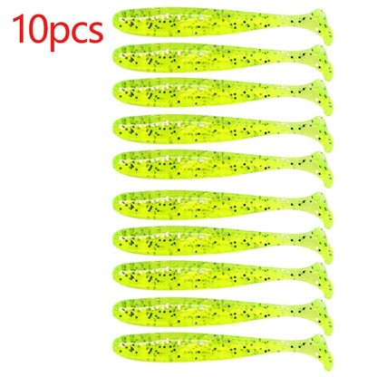 10pcs/Lot Fishing Lure T Tail Worm Soft Bait Jigging Wobblers Tackle Bass Pike Artificial Silicone Swimbait 55mm 70/90mm 120mm