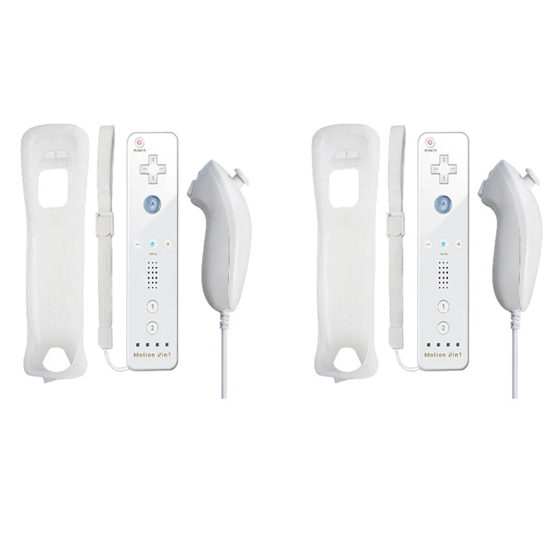 Nintendo Wii Trådlös Handkontroll 2-i-1 – Med/Utan MotionPlus, Silikonskål, Bluetooth, Wii/Wii U/Wii Mini