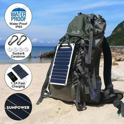 Soecopo Flexibel Solpanel 5V USB – Monokristallin 21,8% CE RoHS Powerbank Mobil Camping Husbil 300×145mm