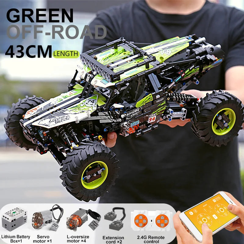 Mould King 18002 Teknisk Bil MOC-19517 APP & RC Motoriserad 4WD RC Buggy Byggklossar