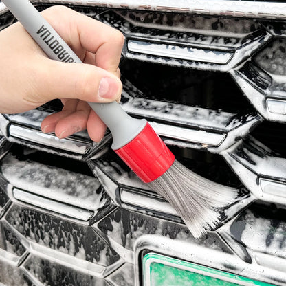 AUTOBRIGHT 5pcs Car Wash Brushes High quality soft brush Dense Bristles Car Detailing Clean Interior Wheel Silver Brush set Tool