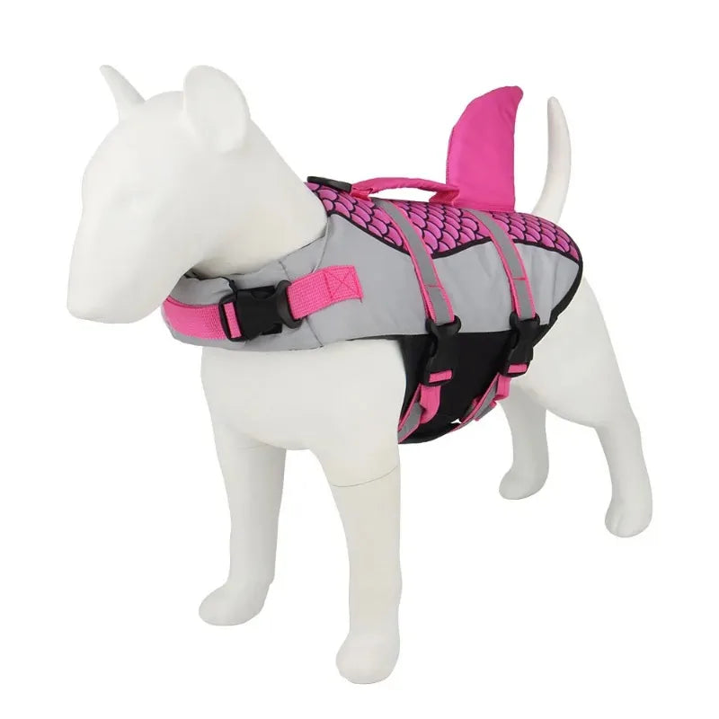 Shark Dog Life Jacket Enhanced Buoyancy Small Dogs Swimming Clothes Safety Vest with Handle for Medium Large Dog Surfing Costume