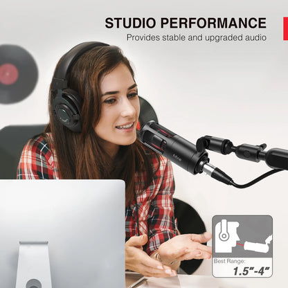 FIFINE XLR Dynamic Microphone,Vocal Podcast Mic with Cardioid Pattern, Metal Mic for Streaming/Dubbing/Video Recording,K669D