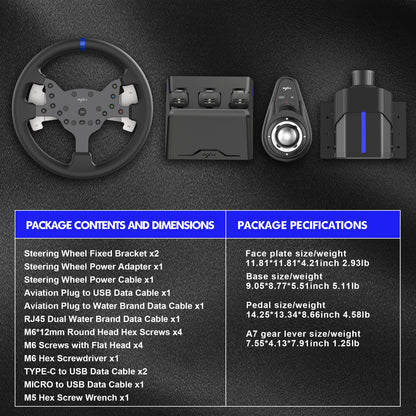 PXN V99 PC Racing Wheel Real Force Feedback Steering Wheel with Pedals Shifter Detachable 270/900 Degree Gaming Wheel