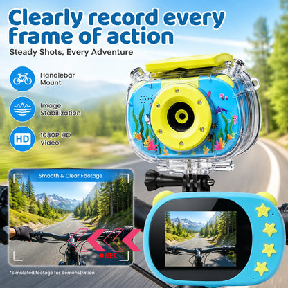 Kids Waterproof Camera Underwater Digital 1080P with 10X Digital Zoom Child-Friendly Screen Waterproof Digital Photography