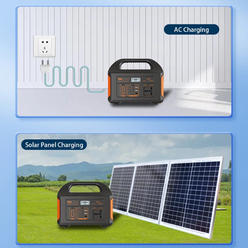 GaiaRay 500W 300W Portable Power Station AC 220V Solar Generator LiFePO4 Battery Emergency Power Plant Outdoor Fishing Tool LED