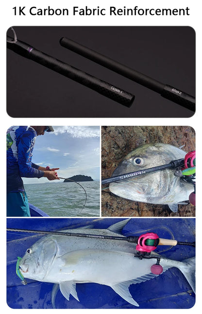 PURELURE SHARPEN Travel Soft Lure Long Spinning and Casting XF/MF Action Rods FUJI Components Bass Pike Rod Fishing Rod Reel