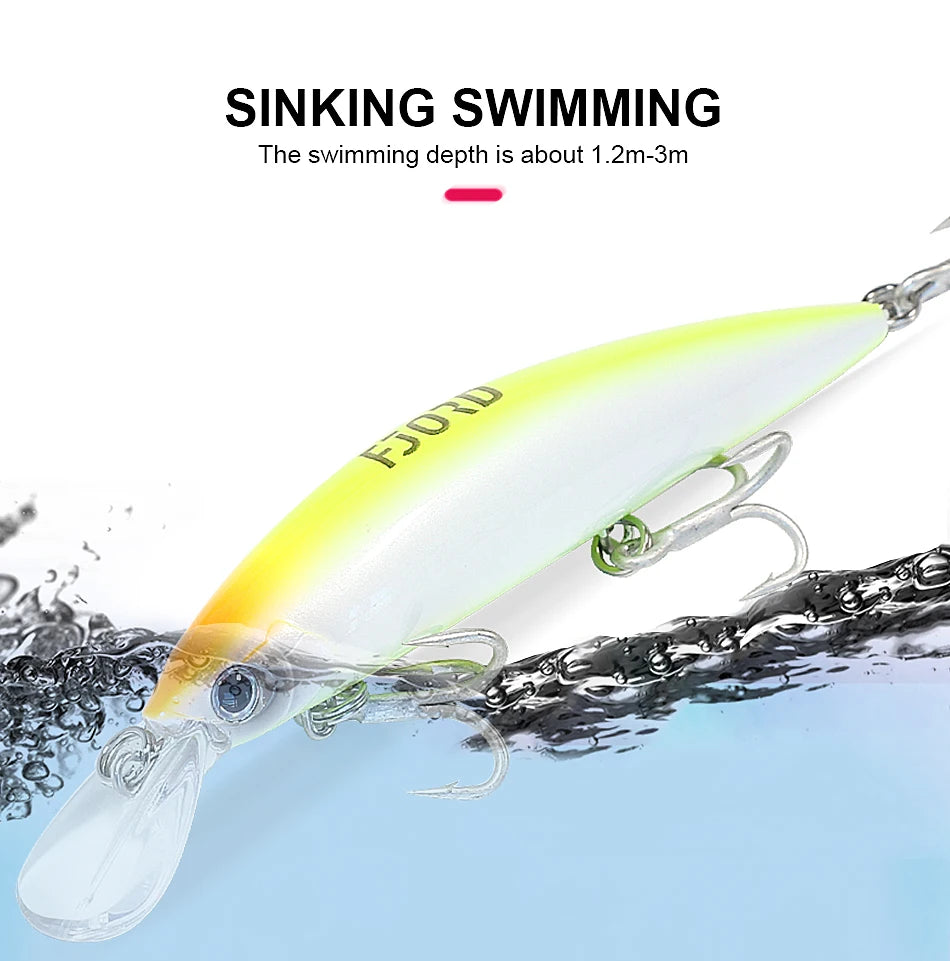 FJORD 110S 37g 90S 29g 70S 17g Heavy Sinking Minnow Fishing Lures Saltwater Freshwater Long Casting Sea Artificial Bait Jerkbait