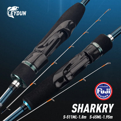 LEYDUN SHARKRY  Boat Tip Run Rod Pattern Squid Fishing Rod ML Solid Tip Ultra Light Carbon Reel seat FUJI Guide Spinning Rods