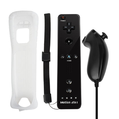 Nintendo Wii Trådlös Handkontroll 2-i-1 – Med/Utan MotionPlus, Silikonskål, Bluetooth, Wii/Wii U/Wii Mini