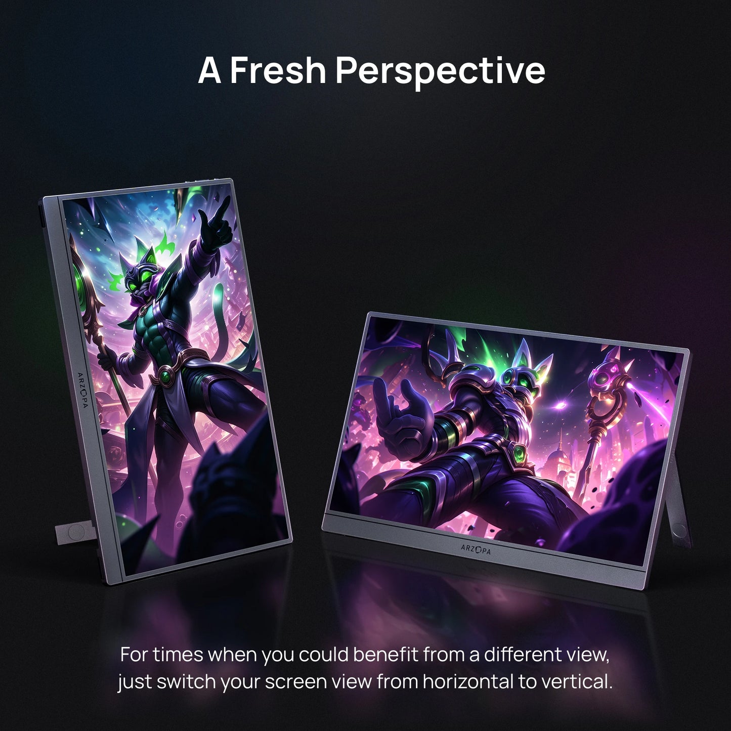 [GREY}ARZOPA 15.6/16.1inch 144/60HZ Mini Second Gaming Display Portable Monitor External Screen for MAC/Laptop/PC/Xbox/PS/Switch
