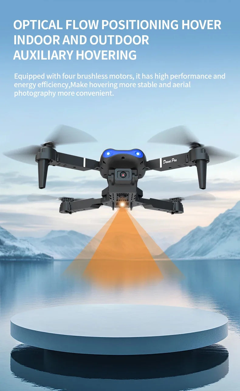 E99 Pro Drone with 8K HD Camera Remote Control Quadcopter Four Axis Aircraft Altitude Hold GPS Flying Toy for Aerial Photography