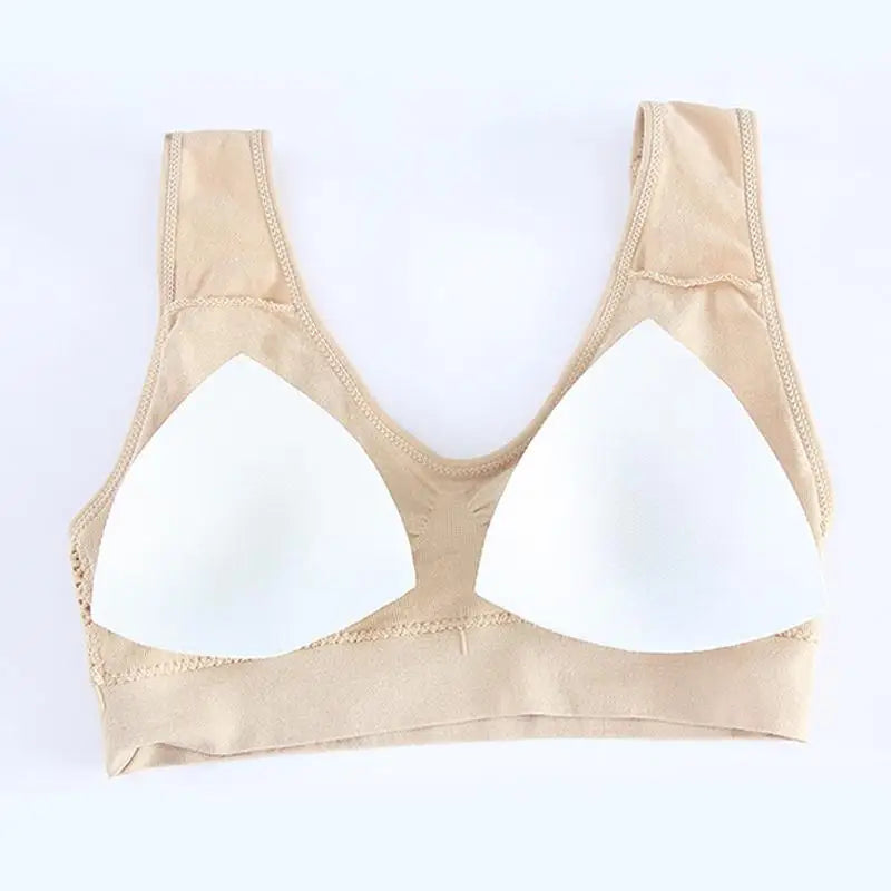 3PCS/lot Hollow out Breathable Sports Bra With Pad Plus Size Seamless Vest For Women Active Wirefree Brassiere Push Up Bra S-6XL