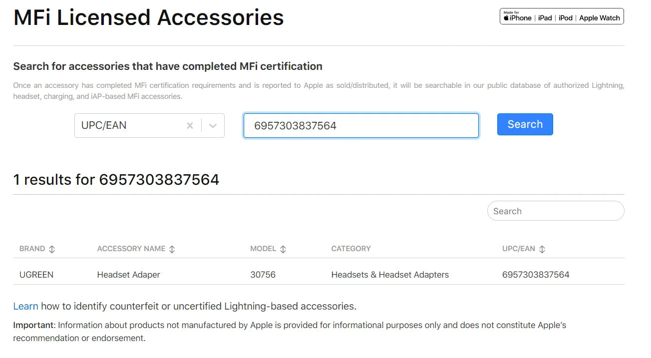 UGREEN Adapter for iPhones MFi DAC Lightning to 3.5mm Headphone Adapter For iPhone 12 11 Pro max xr Aux Cable Phone Accessories