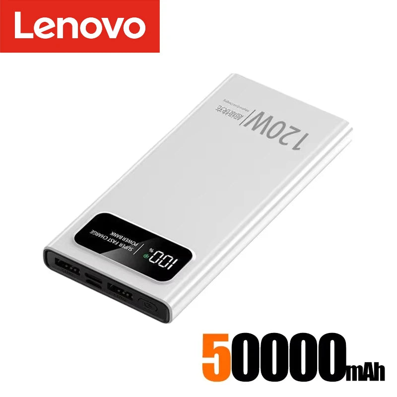 Lenovo 120W 200000mAh Power Bank Fast Charge Large Capacity External Battery CCC Mobile Power For Iphone Samsung Xiaomi NEW