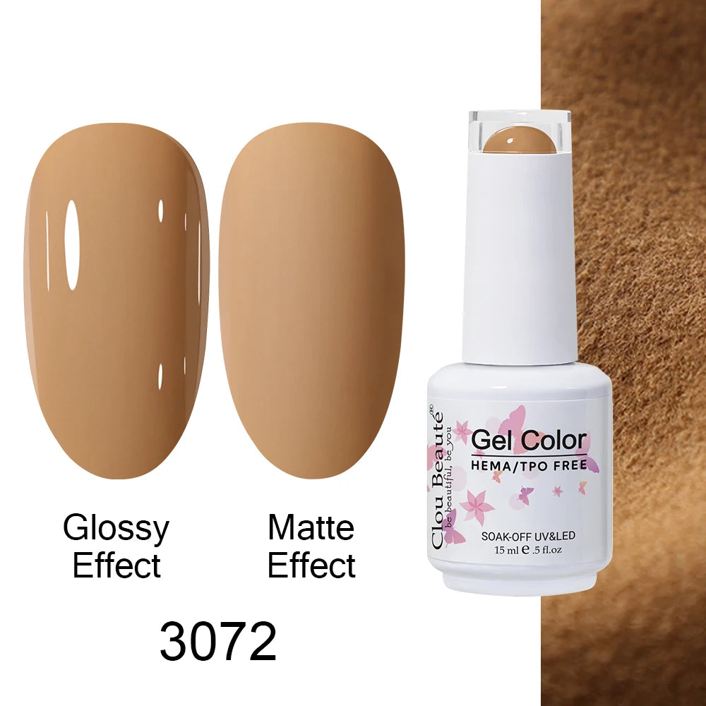 Clou Beaute Gel Nail Polish Neon Brown Royal Blue Red Green Pastal Nude Nail Art Varnishes Gel Lacquer Top Coat UV Gel Nail