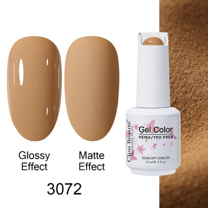 Clou Beaute Gel Nail Polish Neon Brown Royal Blue Red Green Pastal Nude Nail Art Varnishes Gel Lacquer Top Coat UV Gel Nail