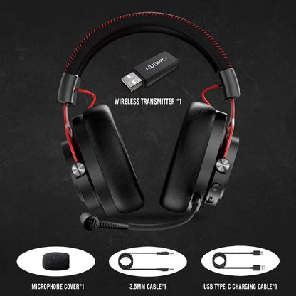 NUBWO G03 Trådlöst Gaming Headset – 3 Anslutningslägen 2.4GHz Bluetooth 3,5mm 50mm 100h ≤20ms CE/FCC PS5 PS4 PC Xbox Röd Grön