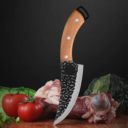 Handsmitt Kockkniv Professionell – Urbeningskniv Slaktarkniv Rostfritt Stål Kök, Valfritt med Bryne/Knivskydd
